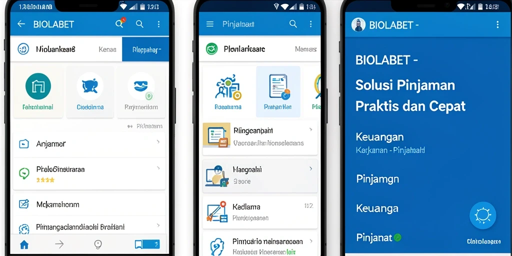 Antarmuka aplikasi BIOLABET yang intuitif untuk pengajuan pinjaman.