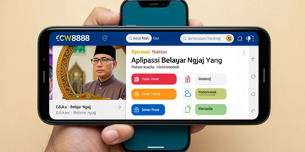 Tampilan antarmuka CW8888 yang menarik dan interaktif untuk Belajar Ngaji.