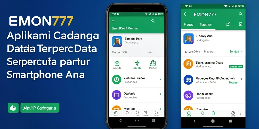 Antarmuka EMON777 yang memudahkan cadangan data lengkap.