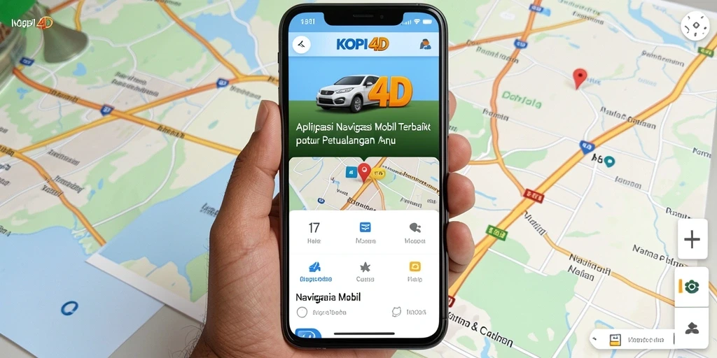 Tampilan antarmuka KOPI4D yang intuitif dan informatif untuk navigasi mobil.