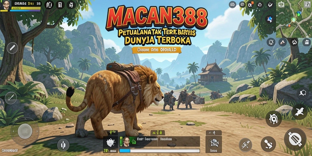 Tampilan antarmuka <strong>MACAN388</strong> yang menarik saat menjelajahi dunia terbuka.