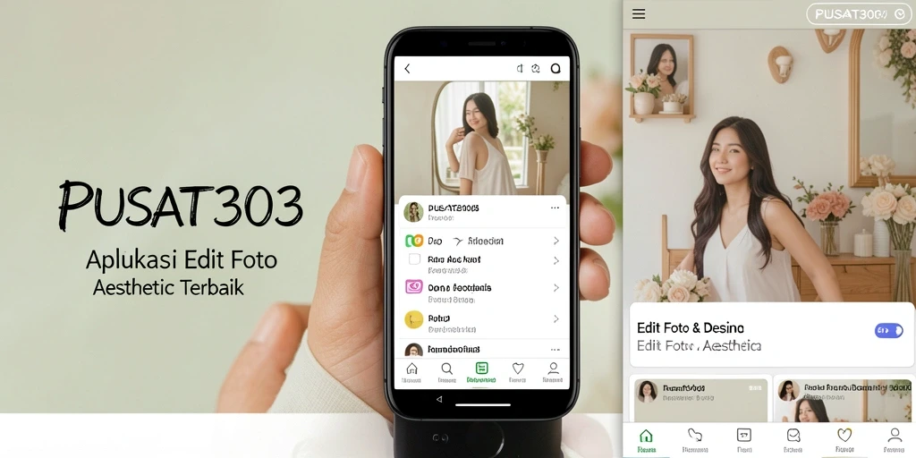 Tampilan antarmuka PUSAT303 yang ramah pengguna untuk Edit Foto Aesthetic.