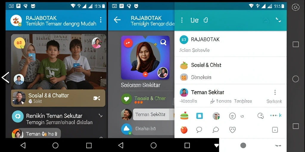 Antarmuka RAJABOTAK yang memudahkan menjalin pertemanan baru.