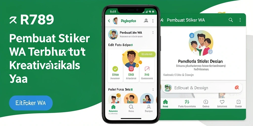 Screenshot aplikasi RR789 menampilkan antarmuka pembuatan stiker yang intuitif dan mudah digunakan.