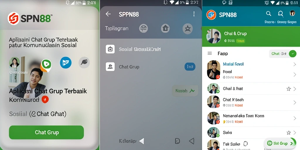 Antarmuka SPN88 yang menampilkan fungsi Chat Grup yang interaktif.