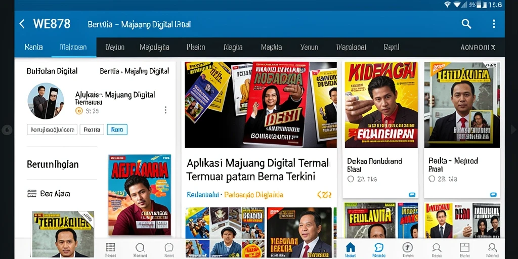 Antarmuka WE878 yang modern dan menarik untuk Majalah Digital.