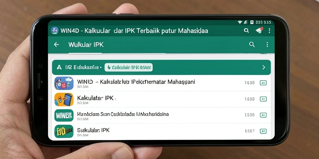 Tampilan antarmuka WIN4D untuk kalkulator IPK yang user-friendly.