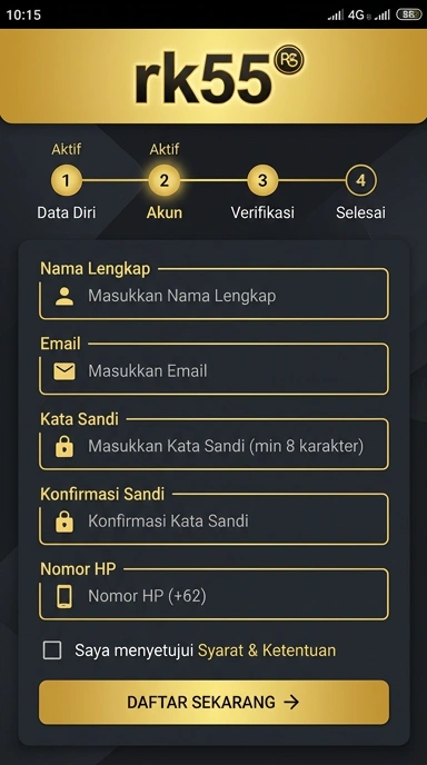 Cara Registrasi Akun Baru rk55 untuk Pengguna Android